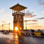 sunset stanly bridge alexandria egypt